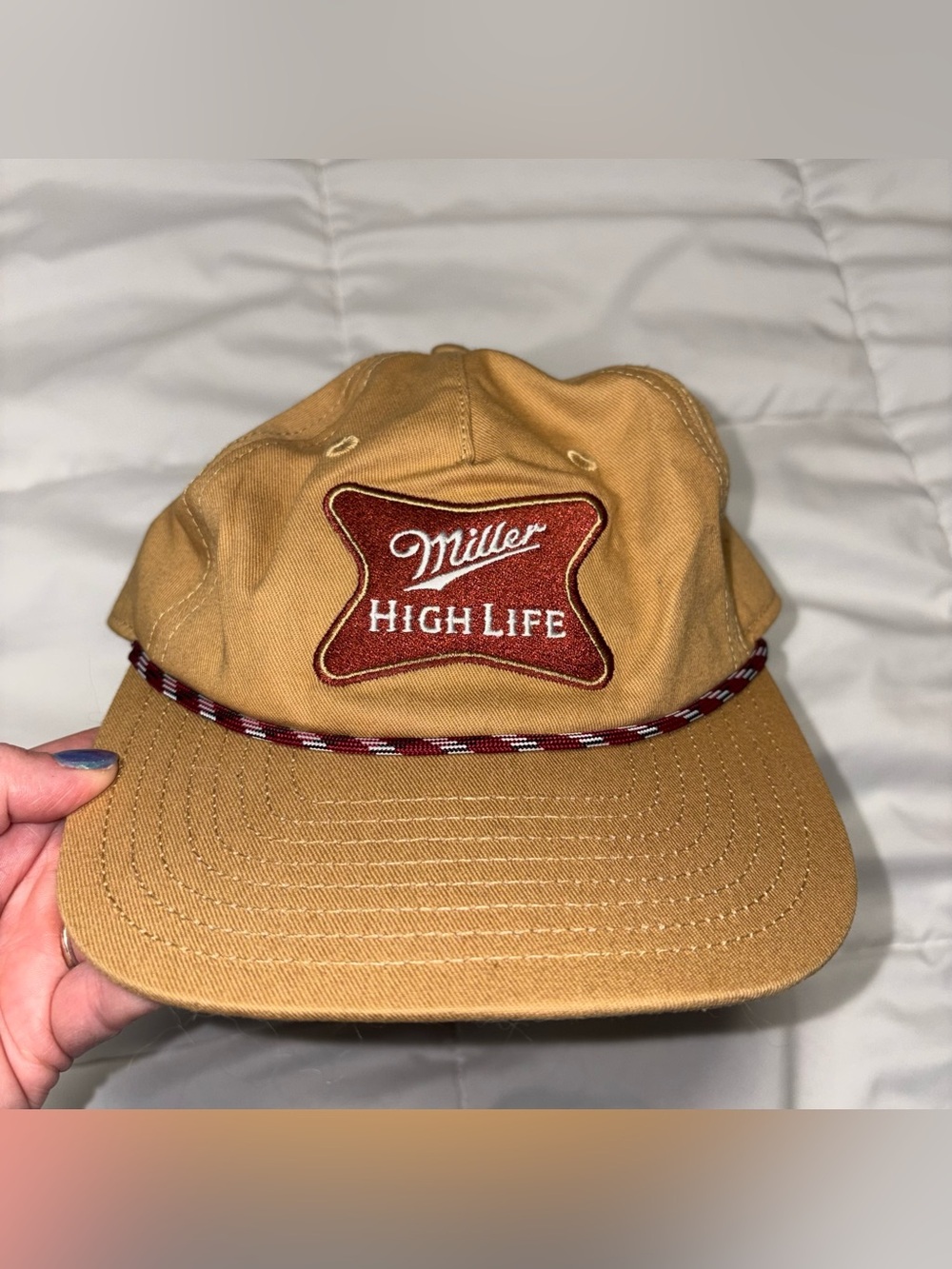 Miller High Life Hat Mens Brown Champagne of Beers Strapback Baseball Cap